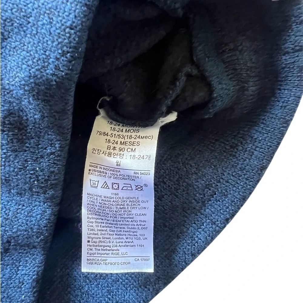 Gap Toddler Boy Blue Shawl Knit Pullover | 18-24M